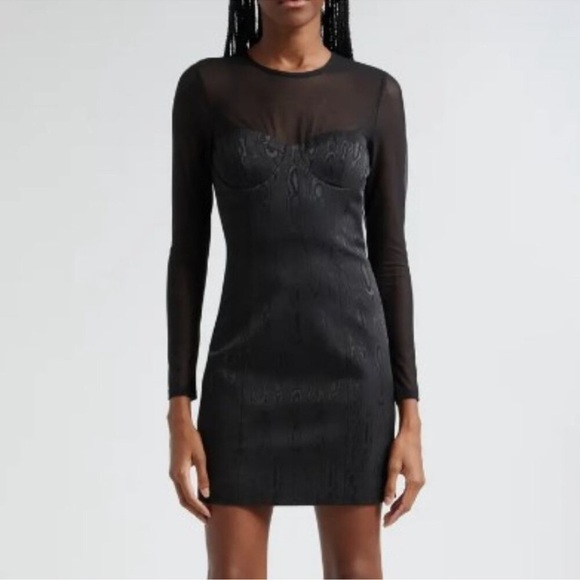 Alice + Olivia Dresses & Skirts - Alice + Olivia Takako Mesh Long Sleeve Minidress in Black Size 4 NWOT
